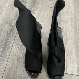 black open booties